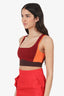 Hermès Red/Orange/Brown Ribbed Yoga Bra Top Size XS