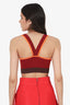Hermès Red/Orange/Brown Ribbed Yoga Bra Top Size XS