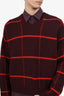 Dries Van Noten FW17 Burgundy Wool Check Knit Sweater Size S Mens