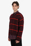 Dries Van Noten FW17 Burgundy Wool Check Knit Sweater Size S Mens