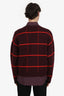 Dries Van Noten FW17 Burgundy Wool Check Knit Sweater Size S Mens