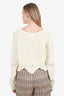 Off-White White Distressed Knitted Cropped Sweater Size XS