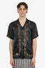Dries Van Noten Black/Gold Sequined Printed Short Sleeve Shirt Size 48 Mens