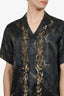 Dries Van Noten Black/Gold Sequined Printed Short Sleeve Shirt Size 48 Mens