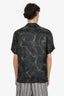 Dries Van Noten Black/Gold Sequined Printed Short Sleeve Shirt Size 48 Mens