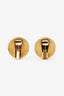 Christian Dior Gold Tone Vintage CD Clip On Earrings