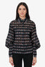 Pre-Loved Chanel™ 19P Black Logo Print Button Down Blouse Size 36