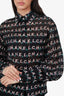 Pre-Loved Chanel™ 19P Black Logo Print Button Down Blouse Size 36