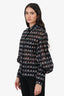 Pre-Loved Chanel™ 19P Black Logo Print Button Down Blouse Size 36