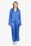 Equipment Blue Pajama Shirt + Pants Set Size XS/XXS