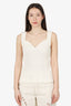 Khaite Ivory Lanae Cutout Ribbed Top Size S