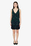 Roberto Cavalli Black/Green Sheer Sequin Detail Sleeveless Mini Dress Size 42