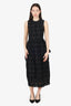 Simone Rocha Black Floral Eyelet Midi Dress Size 6