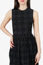 Simone Rocha Black Floral Eyelet Midi Dress Size 6