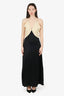 Toteme Black/Beige Draped Twill Slip Dress Size 34