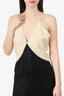 Toteme Black/Beige Draped Twill Slip Dress Size 34