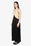 Toteme Black/Beige Draped Twill Slip Dress Size 34
