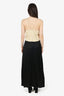 Toteme Black/Beige Draped Twill Slip Dress Size 34