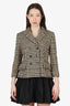 Christian Dior Beige/Black Houndstooth Double Breasted Blazer Size 6