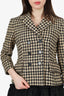 Christian Dior Beige/Black Houndstooth Double Breasted Blazer Size 6