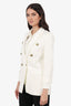 Brunello Cucinelli Cream Double Breasted Blazer Size 42