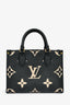 Louis Vuitton Black/Cream Leather Monogram Empreinte OnTheGo PM With Strap