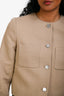 Theory Beige Cotton/Wool Tweed Cropped Jacket Size 0