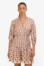 Maje Cream Tricolour Silk Midi Dress Size 40