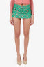 ERL Green Checked Corduroy Mini Skirt Size XS