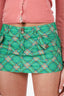 ERL Green Checked Corduroy Mini Skirt Size XS