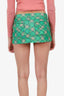 ERL Green Checked Corduroy Mini Skirt Size XS
