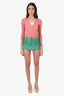 ERL Green Checked Corduroy Mini Skirt Size XS