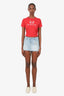 ERL x Levis Blue Denim Distressed Mini Skirt Size 24