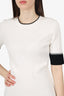 Diane von Furstenberg White/Black Knit Top Size M