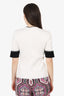Diane von Furstenberg White/Black Knit Top Size M