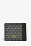 Faure Le Page Grey Canvas/Black Calfskin Leather 6-Card Wallet