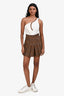 Sandro Brown Plaid Pleated Mini Skort Size 36