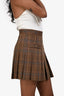Sandro Brown Plaid Pleated Mini Skort Size 36