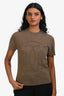Hermès Tundra Green Cashmere H Lift Motif Short Sleeve Top Size 36