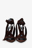 Saint Laurent Brown Suede Lace Up Deva 105 Sandal Size 36.5