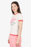 Gucci x Adidas White/Pink Logo Graphic T-Shirt Size XS