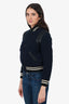 Saint Laurent Navy/Black Wool/Leather Bomber Jacket Size 36