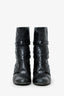 Pre-Loved Chanel™ Black Leather CC Moto Booties Size 35