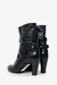 Pre-Loved Chanel™ Black Leather CC Moto Booties Size 35