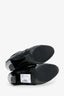 Pre-Loved Chanel™ Black Leather CC Moto Booties Size 35