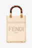 Fendi 2022 Cream Leather Acrylic Handle Mini Sunshine Crossbody