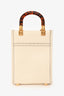 Fendi 2022 Cream Leather Acrylic Handle Mini Sunshine Crossbody