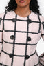 Christian Dior Light Pink/Black Plaid Wool/Mohair Double Breasted Jacket Size 4 US