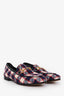 Gucci Cream/Navy/Red Tweed Jordaan Loafers Size 34.5