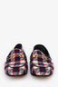 Gucci Cream/Navy/Red Tweed Jordaan Loafers Size 34.5